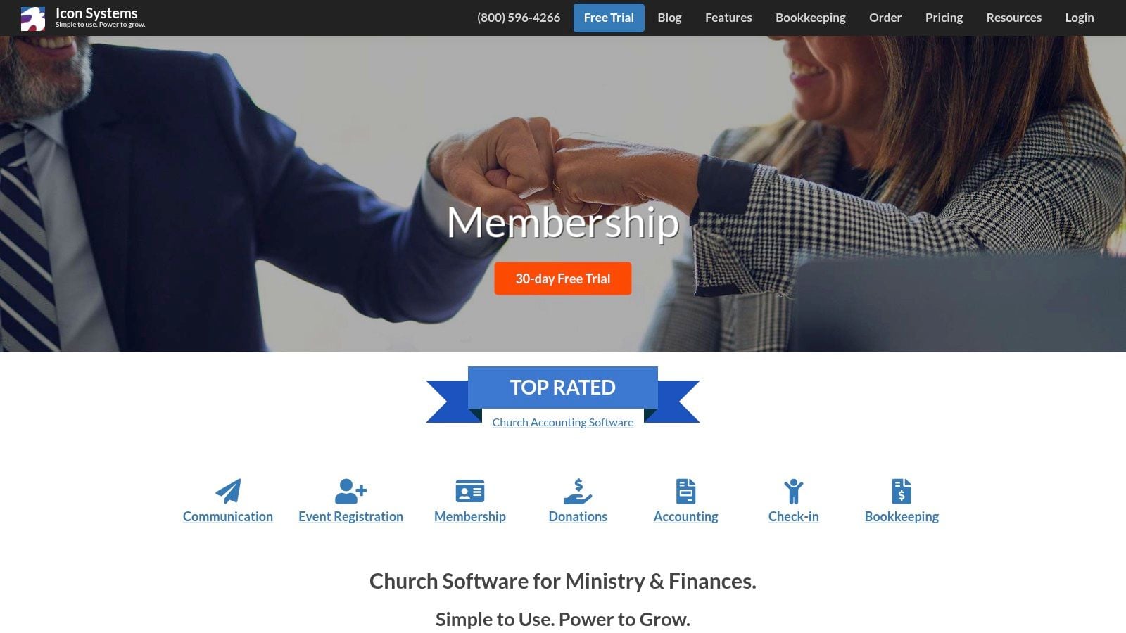 IconCMO dashboard showing member management and financial modules