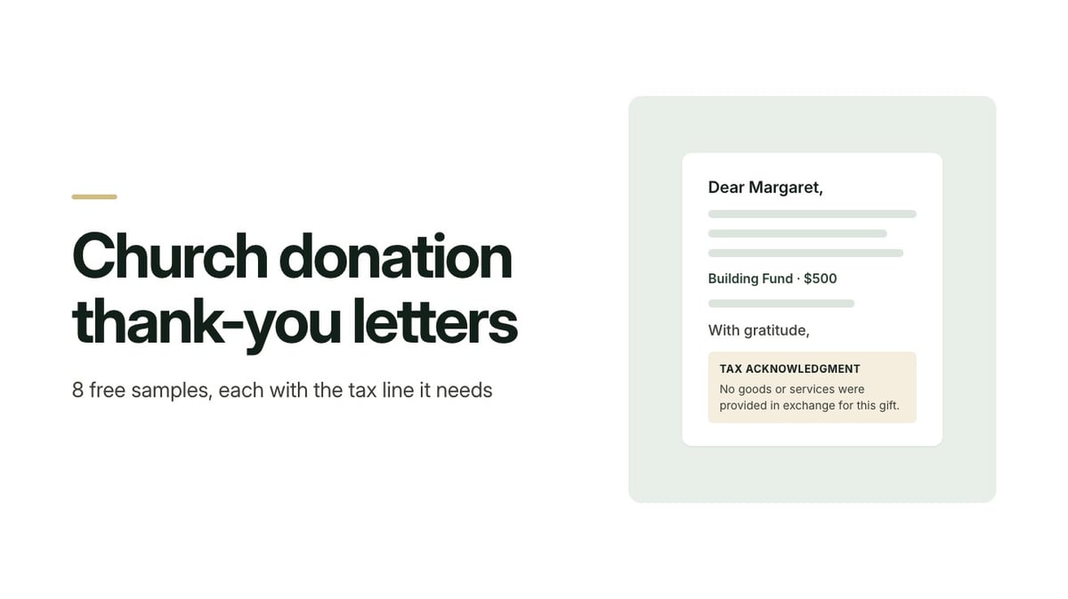 Church Donation Thank-You Letters: 8 Free Samples