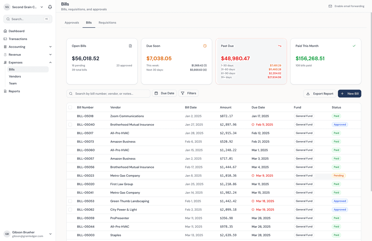 Bills and Expenses screenshot