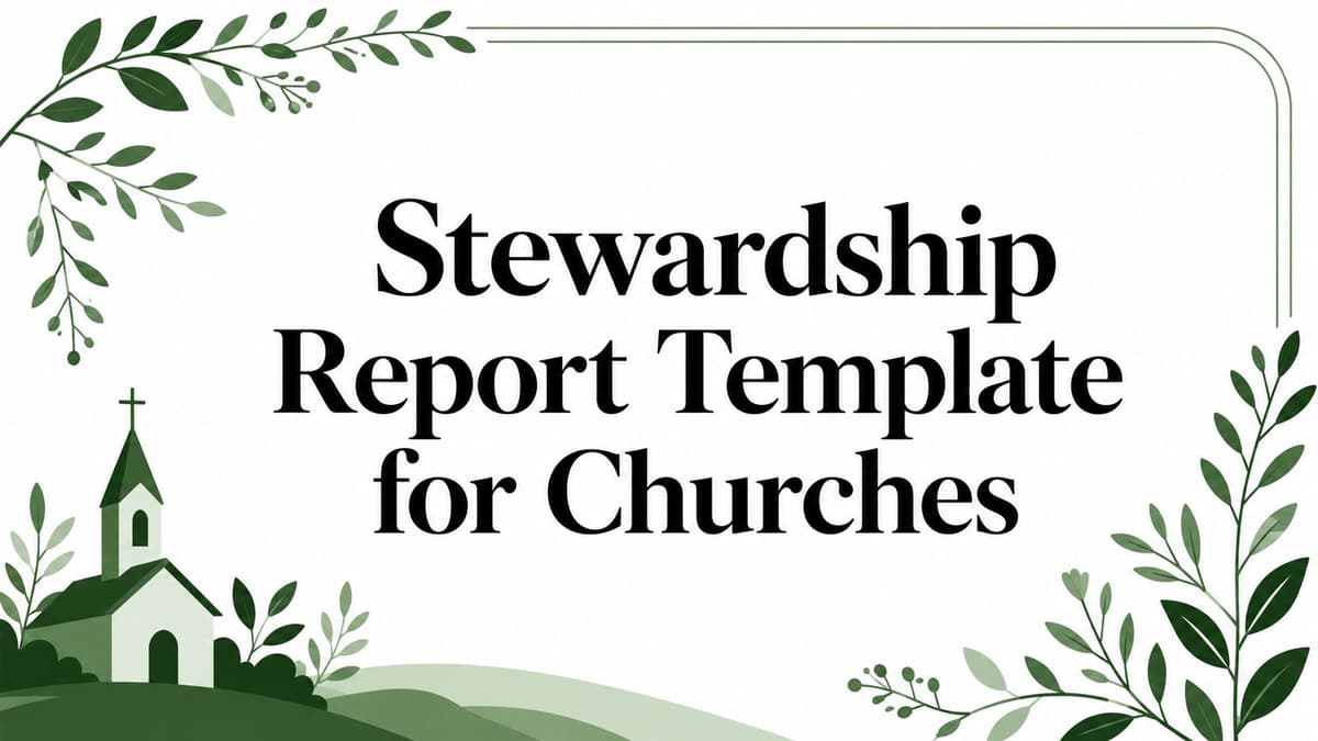 Stewardship Report Template for Churches