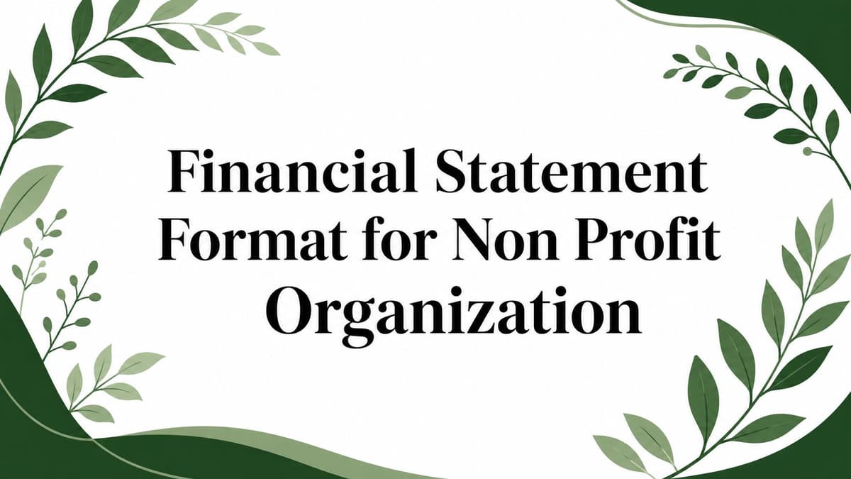 Financial Statement Format for Non Profit Organization