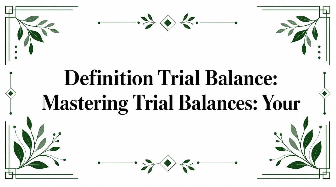Definition Trial Balance: Mastering Trial Balances