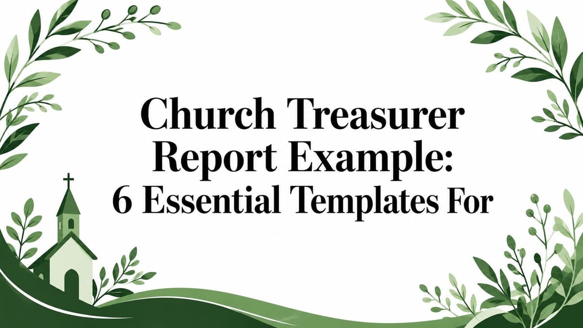 Church Treasurer Report Example: 6 Essential Templates For
