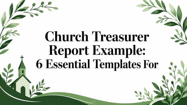 Church Treasurer Report Example: 6 Essential Templates For