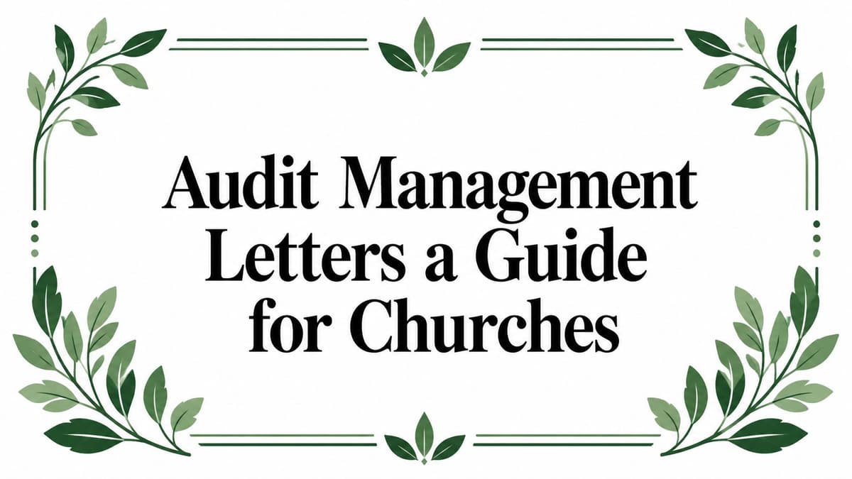Audit Management Letters a Guide for Churches